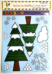 Winter Snowy Trees Snowballs Punch Outs Cock-A-Doodle Design Scrapbook Die Cuts