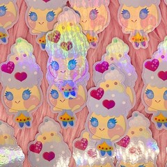 Tamagotchi Fanart Stickers Handmade (2-3/4 inch/70 mm)