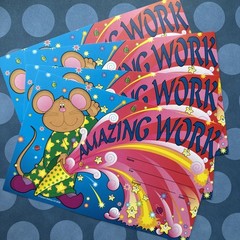 Vintage 90s Y2K Carson Dellosa Star Mouse Awards Stationery Sheets & Sticker Lot
