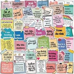 Inspirational Quote Stickers – 50PCS Vinyl Art Deco for Scrapbooking & Gifting