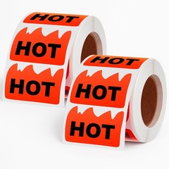 1000 Pcs Fluorescent Red Flame Animal Heat Stickers for Rave, Carnival & Shops