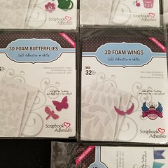 Scrapbook Adhesives: 3D Foam Various Asst Shapes: Sets / Lot of 7 Pkgs – New