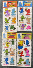 MOODIES PUFFY STICKER LOT OF 4 SHEETS 24 PIECES Gordy International NOS KENT TOY