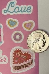 VALENTINES’S CAKE Stickers (24pc)Holiday•Candy•Hearts •Donut•Cookies•Sweets•