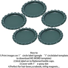 100 PCS Flattened Chrome Bottle Caps – Chrome Dark Green, 1 Inch Smooth DIY C…