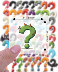 150 Colorful Question Mark Scrapbooking Stickers for Water Bottles & Journaling