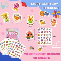1300+ Teacher Stickers for Students, Holographic Glittery Sticker for Kids Cl…