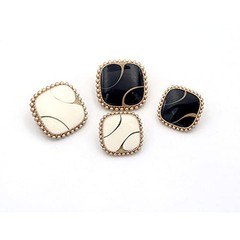 5 Pcs Round Metal Pattern Button for Clothes & Sewing Crafts 18mm White