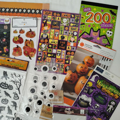 Lot Of 20+ Halloween Pumpkins Fall Stickers Scrapbook Dimensional Glitter