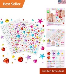 Gem Stickers Rhinestones for Crafts Scrapbook Supplies, Sparkling Cute Star H…