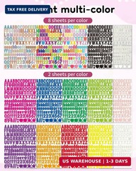Uniclife 9840 Pcs 60 Sheets Letter Stickers 0.5 Inch Scrapbook Stickers, 1/2 Inc