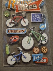Riding Bikes 3D scrapbook stickers Paper House STDM-0155
