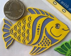 SEA SHORE Laser Overlay Die-Cuts(3pc) DCWV•Fish•Shells•Tropical•Travel •Vacation