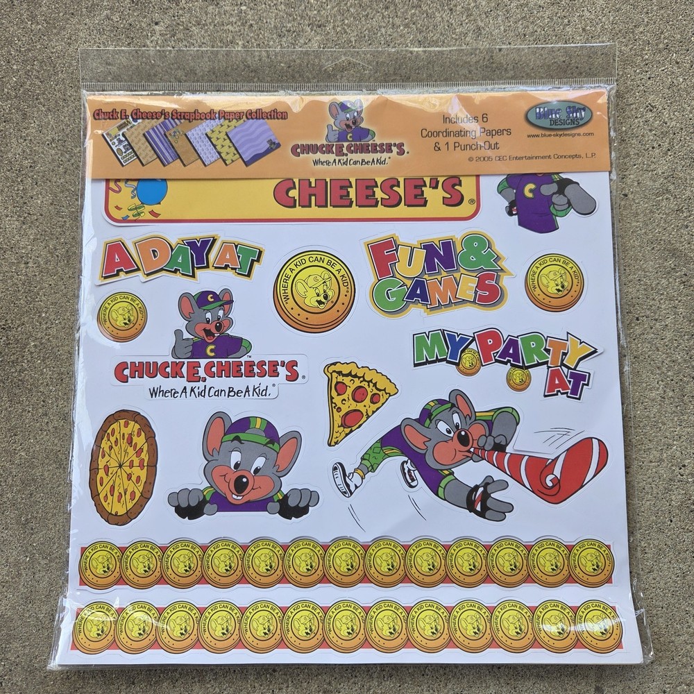 Chuck E Cheese Scrapbook Kit 2005 Blue Sky Designs Pages 12 x 12 COMPLETE New