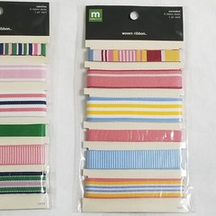 NEW Lot 4 Pkgs Making Memories Woven Ribbon Decorative Stripe Scrapbooking -B