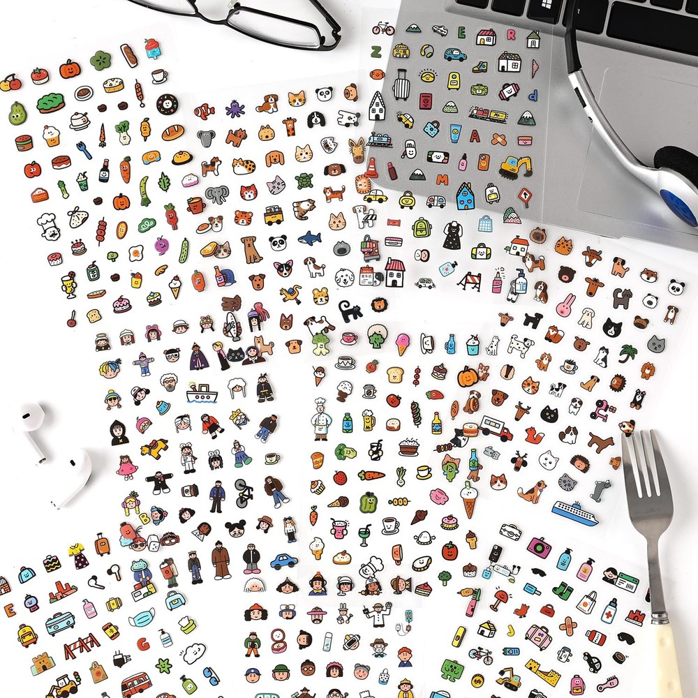 1000+ Tiny Animal Travel Mood Food Cartoon Planners Mini Stickers | For Daily…