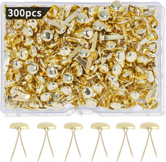Brass Fasteners 300 Pack Small Brads for Paper Crafts Scrapbooking DIY Handmade