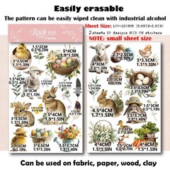 CATaireen Spring Easter Crafts Rub On Transfers Small 2 Sheets, Multicolor