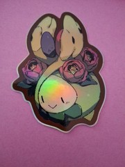 Budew Pokemon Sticker Grass Type Holographic 3X3 Inch Water Resistant