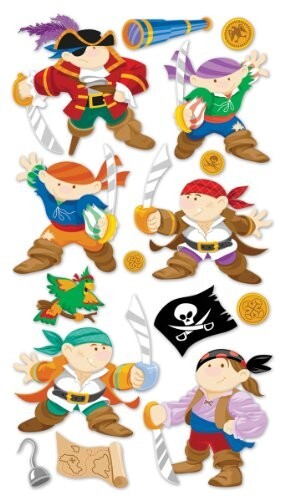 Pirates Jolly Rogers Sticko Dimensional Stickers EKSuccess 15 Pieces