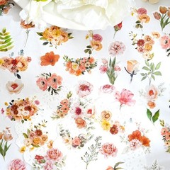 100 Pcs Daisy Camellia Stickers, White Flower Stickers for Scrapbooking Junk Jou