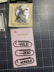 Mixed Lot of Scrapbooking Crafting Embellishments, Soft charms, word clips,jewel