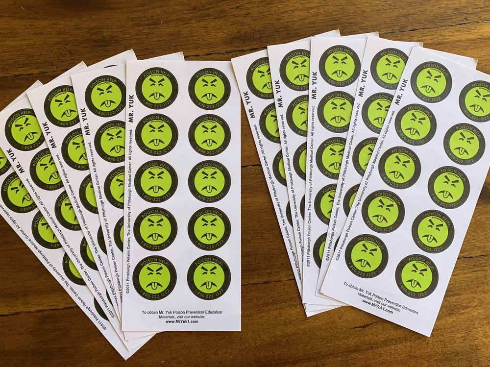 Mr. Yuk Stickers 100 Stickers (10 Sheets) Yuck FREE SHIP! 70’s 80’s 90’s RETRO!