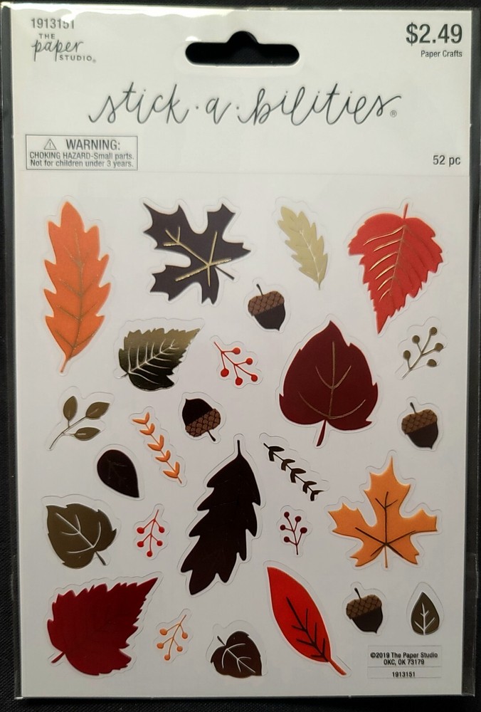AUTUMN STICKERS «COLORFUL LEAVES» 52 PIECES TOTAL