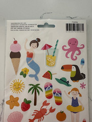Pebbles Accent Stickers Swimming Fun ~ Floats Fruit Crabs Flowers Scrapbooking