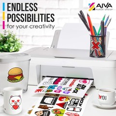 Glossy White Printable Vinyl Sheets – 50 Count, Perfect for Indoor & Outdoor Use