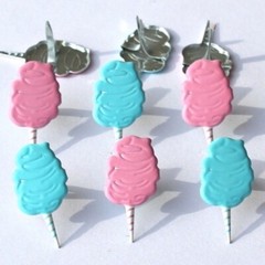 COTTON CANDY SCRAPBOOKING DECORATIVE BRADS EYELET OUTLET 8 PCS 2 COLORS
