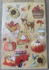 Autumn Themed Three Dimensional Stickers, Includes 14 Stickers, New In Package!