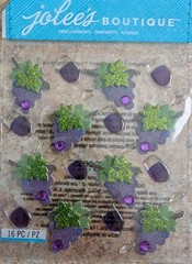 RARE Jolee’s Wine Glasses & Grapes Scrapbooking Stickers NEW