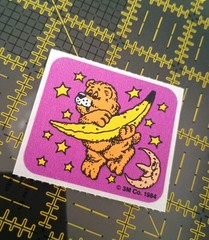 Vintage Stickers 3M Murple SCRATCH AND SNIFF Sticker Mod Bear Banana VTG 80s