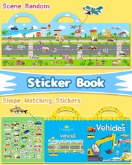 Reusable Sticker Book for Toddlers, Travel Stickers for Kids, Toddler Crafts Act