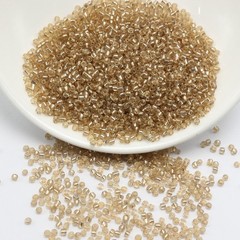 4000 pcs Champagne Color Glass Beads 2mm Silver Foil lined + Storage Box Jewelry