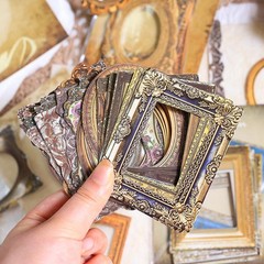 80 Pcs Vintage Baroque Frame Stickers for Scrapbooking, Aesthetic Colorful1