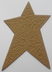 (3) EMBOSSED PRiMiTiVE STARS – Bare Chipboard Die Cuts – Embellishment – 5″ inch
