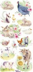 Violette Stickers Spring Farm Animals Easter Crafts Planner Supply Scrapbook