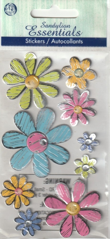 RARE! Sandylion Essentials Vintage METALLIC FLOWERS 22395 FAST FREE ship! NICE!