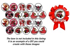 Bottle Cap Images (25mm) 1″ ~ Precut Football Cardinals Inspired (set 1)