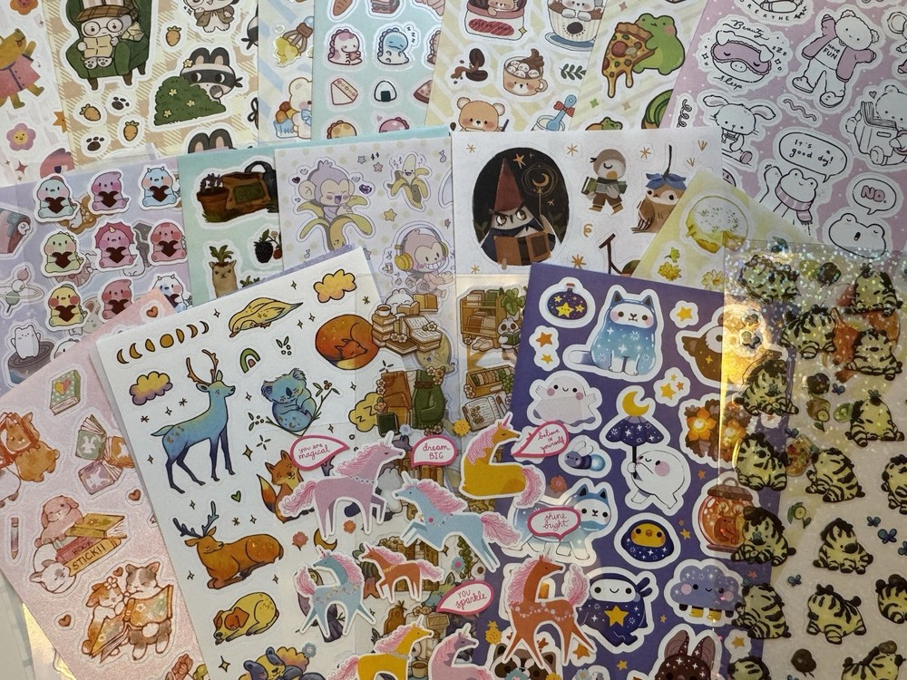 Cute Animal Sticker Set, 22 Sheets, Stickiiclub And Pipsticks