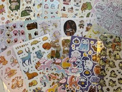 Cute Animal Sticker Set, 22 Sheets, Stickiiclub And Pipsticks