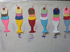 Any 1 (3) Scoops Ice Cream Cup Cardstock die cuts For scrapbook cards