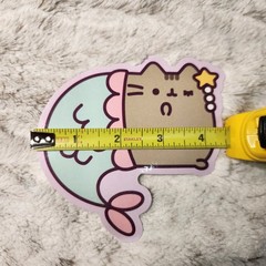 Pusheen the Cat Cute Pink and Green Mermaid Sticker