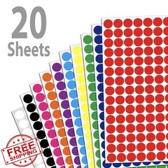 Lrogoe 1/2″ Dot Stickers 10 Colors