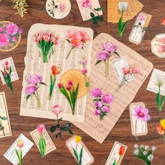 320Pcs Flower Stickers, Cute Vintage Floral Sticker for Kids, Clear Wildflower S