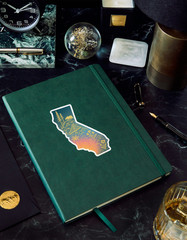 Radiant California Sticker – Golden Foil Sunset Bear Surf Bridge Decal