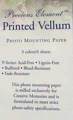 2004 Creative Memories, 10×12 Vellum Precious Element, Mounting 6 sheets. NIP