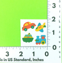 Vintage Fuzzy Great 7 Transportation Vehicles Sticker Mod